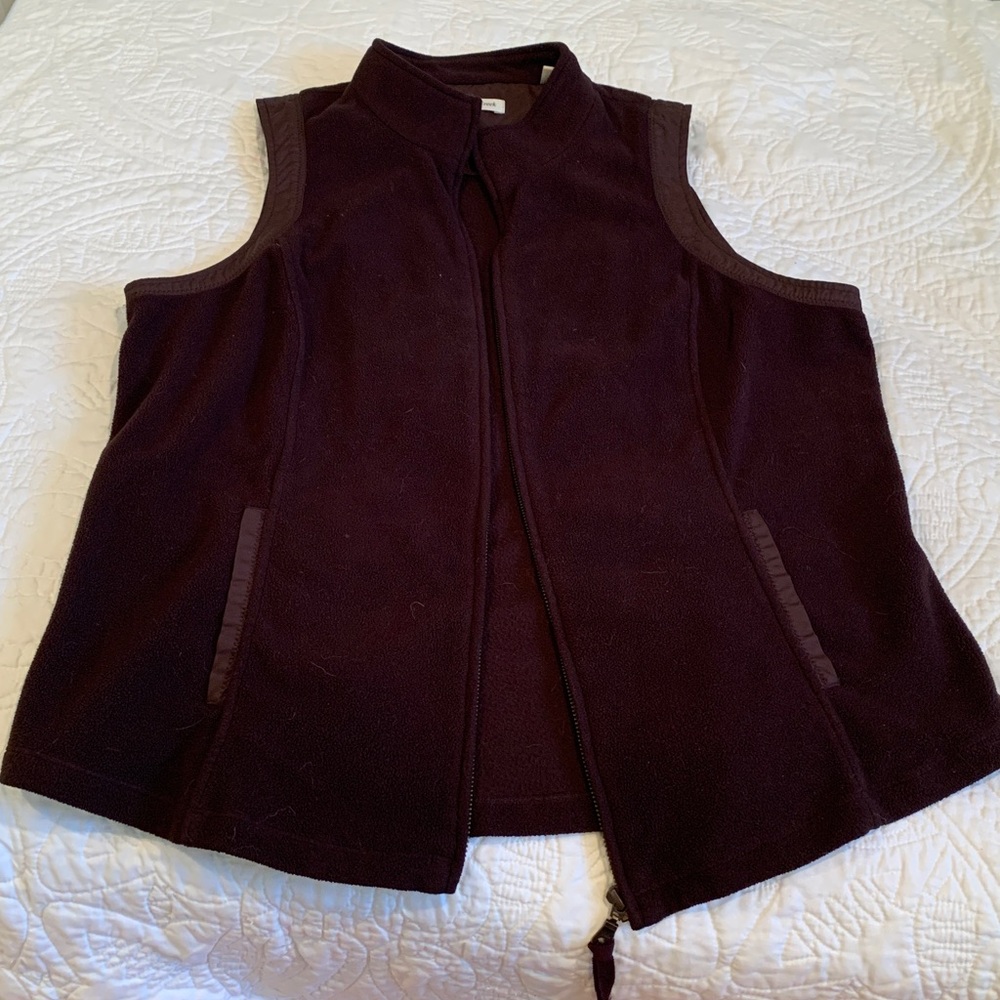 Coldwater Creek Dark Brown Sleeveless Fleece Vest